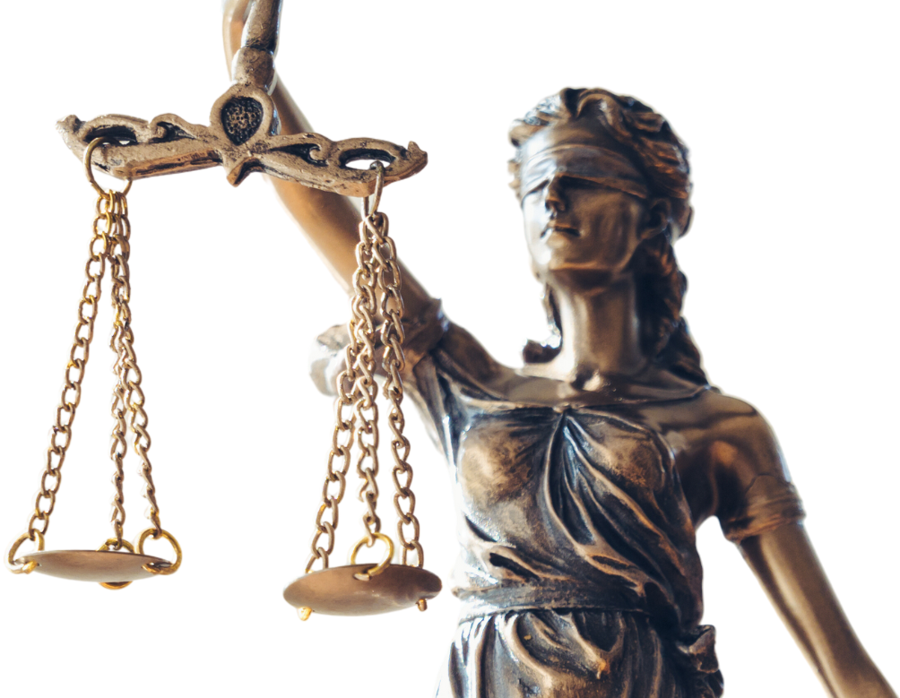 Schutz vor Betrug - Justitia mit Waage